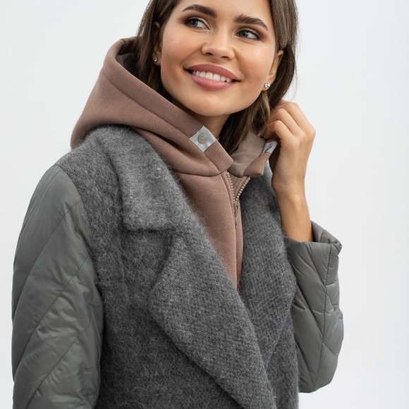 UNU Hooded Scarf Dark Beige Cotton Balaclava Hat NWT - Picture 6 of 6